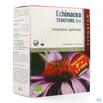 Fytostar Echinacea Tinctuur Bio Duo2x100ml 2e -50%