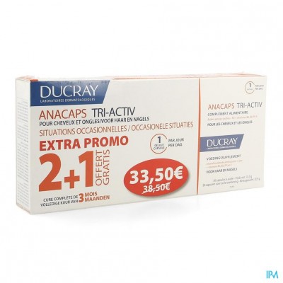 Ducray Anacaps Tri-activ Caps 3x30 Prijs Promo