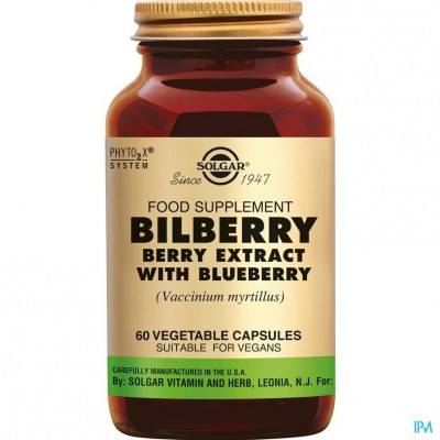 Solgar Bilberry Berry Extract (bosbes) V-caps 60
