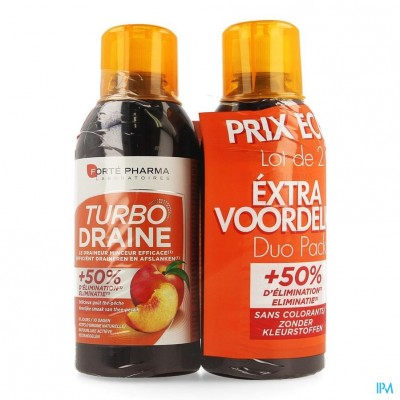Turbodraine Groene Thee Perzick Duo 2x500ml
